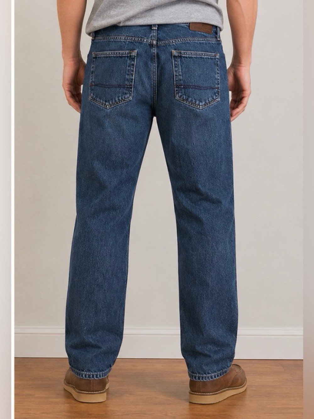 TOMMY HILFIGER Y2K Men’s Streetwear Dark Blue Straight-Leg Jeans EUC Sz 36x30 - Picture 4 of 13